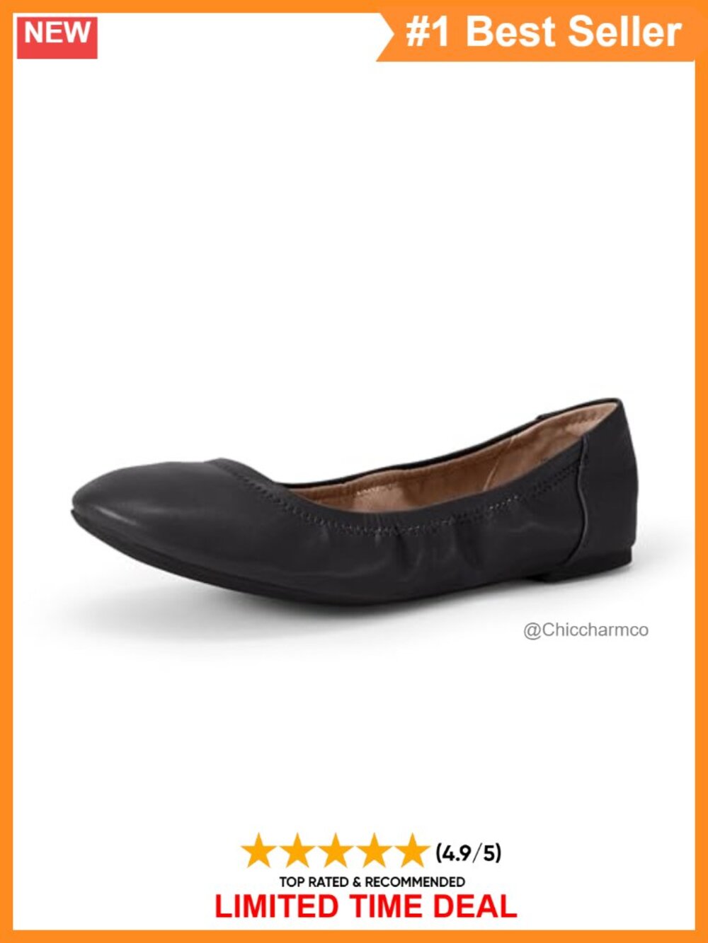 Women's Comfort Round Toe Ballet Flats Memory Foam Cushioned